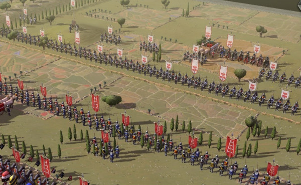 Lines of infantry ready to engage