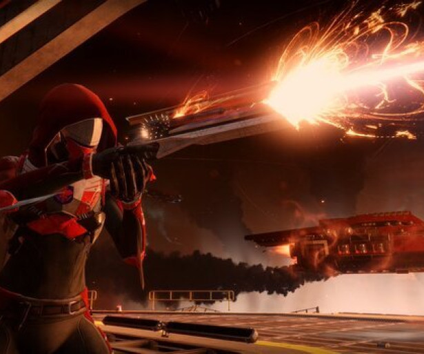 Destiny 2 player showing how to get Sunshot game gun and shooting it