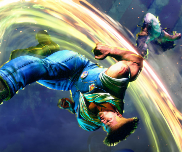 Guile finishes his third Super Art on Ryu in Street Fighter 6.